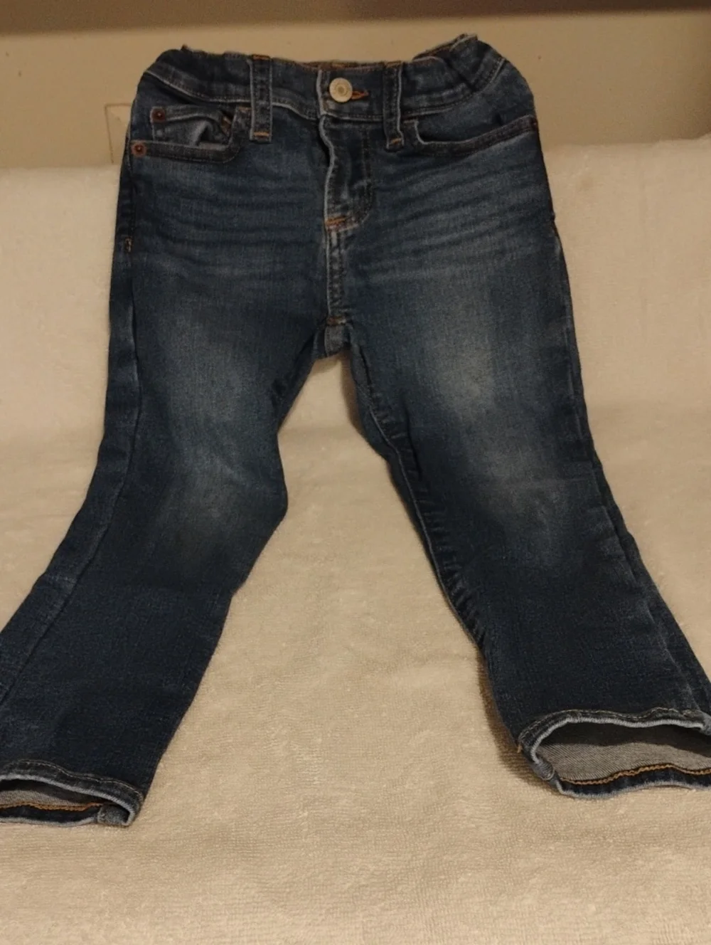 GAP Kids Denim Stretch Skinny Jeans - Dark Blue with Orange Stitching